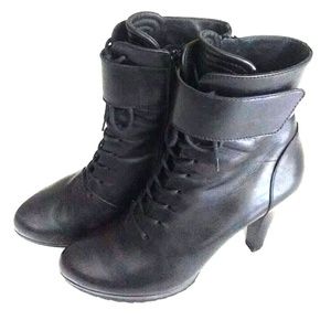 NORDSTROM -PAUL GREEN Black Leather Boots Sz 7-7.5